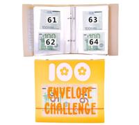 100 Envelopes Challenge Binder, 100 Envelope Money Saving Challenge Wallet, Budget Binder Planner Book for Budgeting and Saving Money Couples Travel Diary Offices Home School