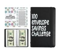100 Envelopes Challenge Book: Cash Saving Track Binder, Budget Management Cash Folder, Envelope Organizer for Income Tracking, Journals