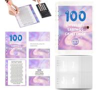 100 Envelopes Challenge Folder, 100 Envelopes Money Saving Challenge - Savings Binder Challenge | Budget Binder Book Savings Challenges Book, Budget Book