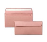 100 envelopes DIN long - old pink (pink) - 110 g m² - 11 x 22 cm - very dimensionally stable - self-adhesive - quality brand: