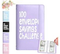 100 Envelopes Money Saving Challenge | 100 Envelopes Savings Challenge - Home Daily Supplies for Expense Tracking Budgeting Income Tracking Management Low Buy Retirement Planning (Purple)