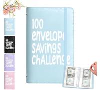 100 Envelopes Money Saving Challenge | 100 Envelopes Savings Challenge - Home Daily Supplies for Expense Tracking Budgeting Income Tracking Management Low Buy Retirement Planning (Blue)