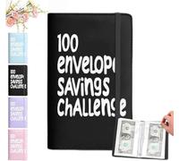 100 Envelopes Money Saving Challenge | 100 Envelopes Savings Challenge - Home Daily Supplies for Expense Tracking Budgeting Income Tracking Management Low Buy Retirement Planning (Black)
