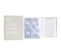 100 Envelopes Money Saving Challenge, A5 Budget with 25 Transparent Sheets, Reusable Savings Challenge Budget Book for Family Money Management and Financial (Green)