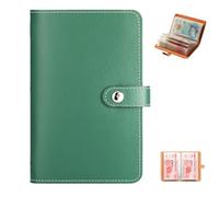 100 Envelopes Money Saving Challenge - A6 Cash Saving Wallet with Notebook & Binder, Reusable PU Leather Budget Organizer for £1000 Savings Goal, Expense Tracker & Financial Planner (Green)