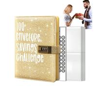 100 Envelopes Money Saving Challenge Binder, A6 Budget Binder with Lock Envelopes & Expense Budget Sheets, Money Binder with Cash Envelopes for Portable Savings Challenges Book to Save $5, 050