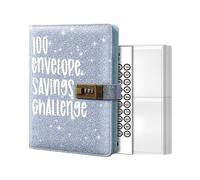 100 Envelopes Money Saving Challenge Binder, A6 Budget Binder with Lock Envelopes & Expense Budget Sheets, Money Binder with Cash Envelopes for Portable Savings Challenges Book to Save $5, 050
