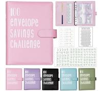 100 Envelopes Money Saving Challenge Binder Kit, Prefdo Budget Binder Book Organizer with Cash Envelopes for 100 Day Cash Stuffing, Budgeting Planner Saving Money (Pink)