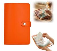 100 Envelopes Money Saving Challenge Book, 2026 Money Saving Wallet, Cash Budget Planner Binder Savings Challenge Book Cash Savings Wallet for Offices,Home and Couples (Orange)