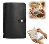 100 Envelopes Money Saving Challenge Book, 2026 Money Saving Wallet, Cash Budget Planner Binder Savings Challenge Book Cash Savings Wallet for Offices,Home and Couples (Black)