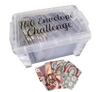100 Envelopes Money Saving Challenge Box, 100 Day Envelope Challenge Money Saving Box for Budgeting Planning