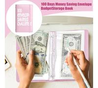 100 Envelopes Money Saving Challenge - Budgeting Planner | 100 Days Binder Envelopes to Save 5050 Dollars for Budget Tracking Women Men Adults Home School
