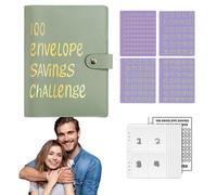 100 Envelopes Money Saving Challenge,Money Saving Binder - Storage Saving Budget Book for 100 Envelopes, Saving Challenge Kit, Gift as Desaf Book