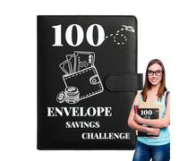 100 Envelopes Money Saving Challenge - Savings Binder Envelope | Motivational Process to Save 5050 Dollars for, Funds, Pay Off Debt, Birthday Money
