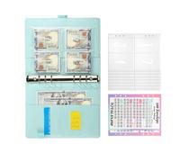 100 Envelopes Saving Challenge Binder, A5 Money Savings Binder, Cash Book for Saving Notes, with Cash Envelopes, 100 Day to Save, 17.4x23.2cm, for Home & School