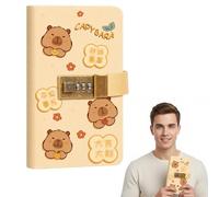 100 Envelopes Saving Challenge Binder, Cute Money Organizer with Combination Lock, Money Budget Binder, Book Wallet with Secure Storage for Financial Planning, 1 Piece Capybara Design Note Organiser