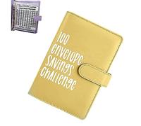 100 Envelopes Saving Challenge - Budget Binder Savings Challenge Book with Cash Envelopes - Money Saving System for Budget Planners and Money Savers (Yellow)