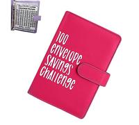 100 Envelopes Saving Challenge - Budget Binder Savings Challenge Book with Cash Envelopes - Money Saving System for Budget Planners and Money Savers (Rose Red)