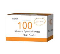 100 Essential Spanish Phrases Flash Cards for Adults - Learn Spanish Phrases for Beginners with Durable & Portable Flashcards