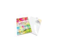 100 Evergreen Goods A4 Glossy White Sticker Paper Label Sheets | Self Adhesive Inkjet Laser Printable | Sticky Back Printing DIY Print Labels at