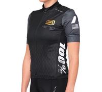 100% Exceeda Ladies Short Sleeve Bicycle Jersey, black/grey, size L