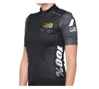 100% Exceeda Ladies Short Sleeve Bicycle Jersey, black-grey, size S for Women