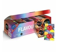EXS | Mixed Flavoured Condoms | Natural Latex & Silicone Lubricated | Vegan | 12 Pack