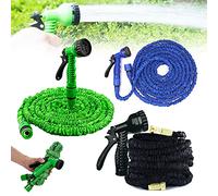 100 Feet Expandable Garden Hose Expanding Hose Pipes with Universal Tap Connector 7 Pattern Spray Nozzle Strong & Durable Easy to Store Long Service Life for House Car Floor Yard Wash-1 Year Warranty