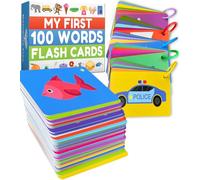 100 First Words Flashcards - High Contrast Image Flashcards - Educational Learning for Language and Early Vocabulary with Animals, Food, Transport, Family, Clothing and More
