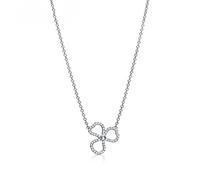 100% Flower Rhyme Series Diamond Hollow Pendant Necklace Original Jewelry Charming Women Gift