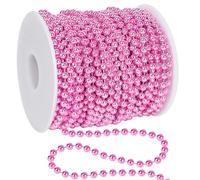 100 FT Pink Christmas Tree Beads Garland, Plastic Xmas Tree Beads Trim Chain Roll for Home, DIY Fireplace Holiday Decor Hanging Ornaments
