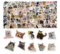 100 Funny & Cute Waterproof Cat Stickers - Decorative & Aesthetic Self-Adhesive Stickers for Mobile Phones & Computer Equipment