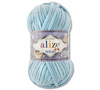 100 g Alize Velluto Wool in 30 Selections (414 | Azure Blue)