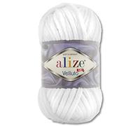 100 g Alize Velluto Wool in 30 Selections (55 | White)