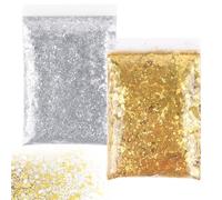 100 g Glitter for Crafts, Glitter Powder Glitter Crafts, Gold and Silver Glitter Powder for Nails Face Makeup Card Crafts Nail Art