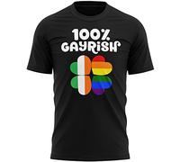100% Gayrish T Shirt Mens Funny St Patricks Day Gay Pride Irish Top LGBTQ Ireland Tee, L, Black