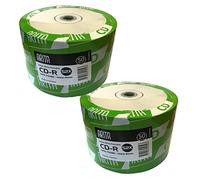100 Genuine Arita Ritek Full Face White Inkjet Printable Blank CD CD-R Discs 52x 700MB 80 minutes Shrinkwrap By Natureinks
