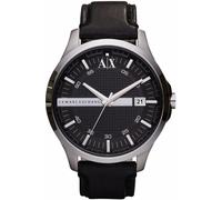 Armani Exchange Men's Black Leather Strap Watch