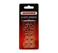 100% GENUINE JANOME SEWING MACHINE QUALITY PLASTIC BOBBINS x 10 (200122717)