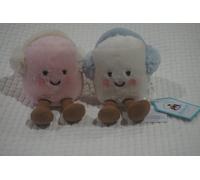 100% GENUINE JELLYCAT AMUSEABLE TOASTIE PINK & WHITE MARSHMALLOWS SOFT PLUSH NEW