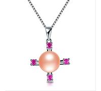 100% genuine natural freshwater pearl necklace for women cross zircon pendant jewelry Made in China