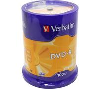 100 Genuine Verbatim 43549 Blank DVD-R 16x 4.7GB DVD Non Printable Discs Taiwan