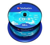 100 Genuine Verbatim Extra Protection CD-R 52x 700MB 80m Blank CD Discs 43351