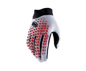 100% Geomatic MX Motocross Gloves Grey / Racer Red