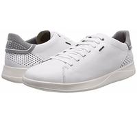£100 GEOX MENS U KENNET B WHITE REAL LEATHER LOW TOP TRAINERS SNEAKERS SIZE 10