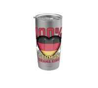 100% German Drama King Funny Germany Roots Flag Heart Stainless Steel Insulated Tumbler