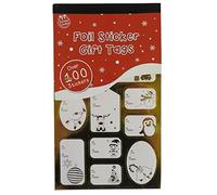 100 Gift Tags Christmas Gold and Silver Foil Gift Tags Book