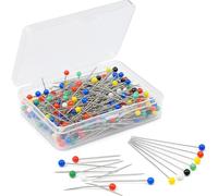 100 Glass Head Pins for Sewing, Dressmaking, Quilting, Fabric Work and Crafting - Multi-Purpose Colourful Heads for Loose Covers