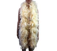 100 Gram 2 Yard Long Chandelle Feather Boa over 10 Colors, Great for Party, Wedding, Costume, Beige, 72 inch long, 8-9 inch wide