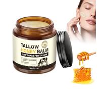 100% Grass-Fed Beef Tallow Balm for Skin - Organic Raw Honey & Beeswax Moisturizer, Deep Hydration for Dry Skin, Eczema & Sensitive Skin, Lightweight & Fast Absorbing, 2.1oz
